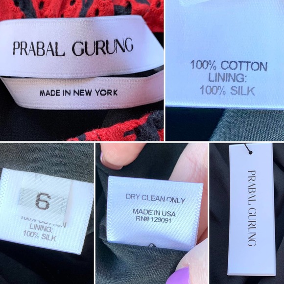 Prabal Gurung Off The Shoulder Printed Eyelet Blouse Size 6 - Picture 11 of 12